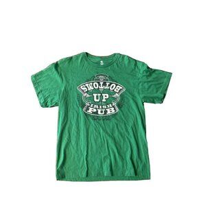 Irish Pub Green T-shirt Bottoms Up Irish Pub XL